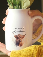 Personalised Highland Cow Flower Jug Vase by PMC - Image 2 of 3