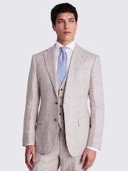 MOSS Natural Regular Fit Oatmeal Linen Jacket - Image 1 of 3
