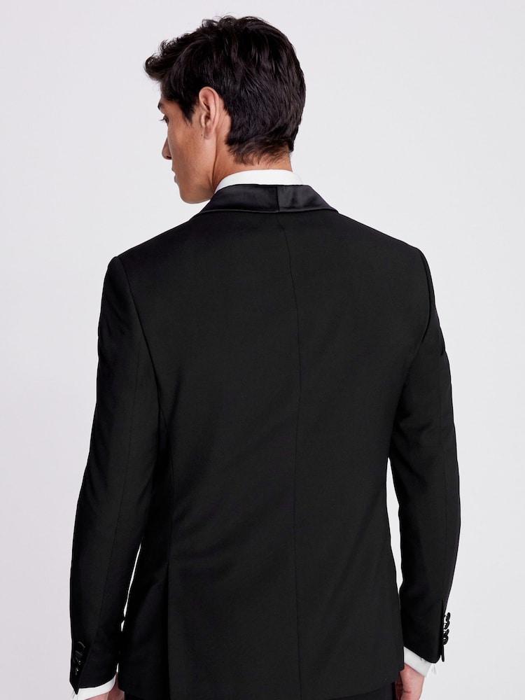 MOSS Black Slim Fit Shawl Lapel Tuxedo Jacket - Image 2 of 5