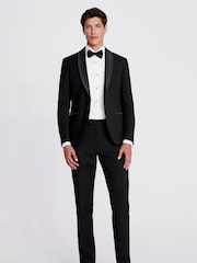 MOSS Black Slim Fit Shawl Lapel Tuxedo Jacket - Image 3 of 5