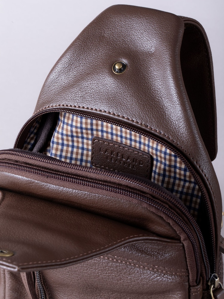 Lakeland Leather Brown Explorer Sling Bag - Image 8 of 8