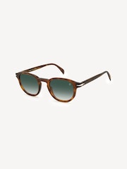 Eyewear by David Beckham Round Havana and Silver Sunglasses - Image 3 of 4