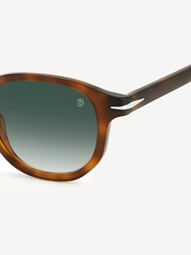 Eyewear by David Beckham Round Havana and Silver Sunglasses - Image 4 of 4 Eyewear by David Beckham Round Havana and Silver Sunglasses - Image 4 of 4