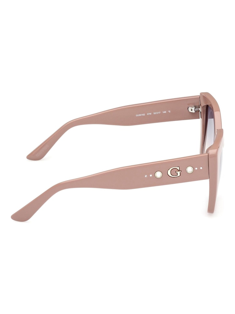 Guess Natural Butterfly Sunglasses in Shiny Beige - Image 8 of 8
