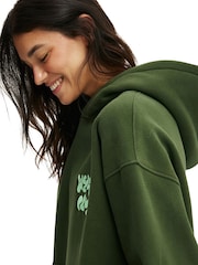 Cotton On Green Plush Premium Graphic Print Hoodie - Image 3 of 4
