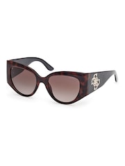 Guess Cat Eye In Dark Havana Brown Sunglasses - Image 7 of 8
