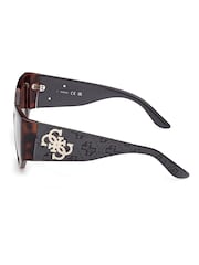Guess Cat Eye In Dark Havana Brown Sunglasses - Image 8 of 8