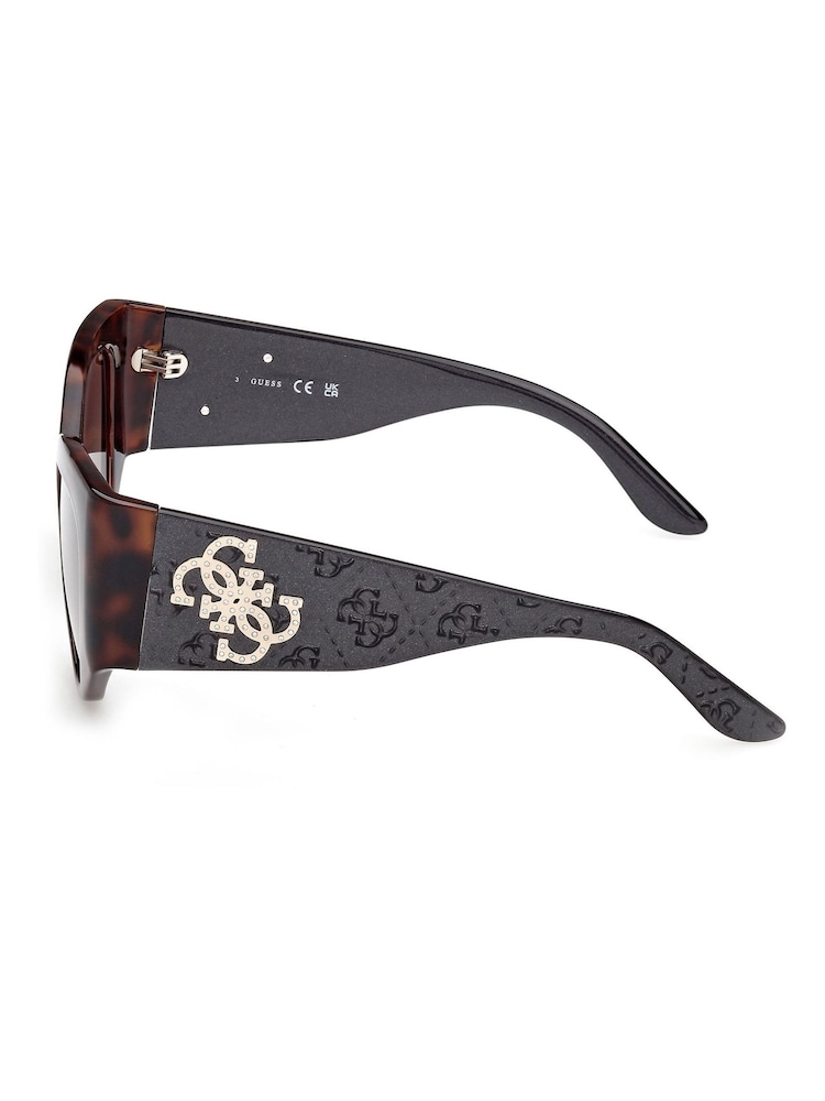Guess Cat Eye In Dark Havana Brown Sunglasses - Image 8 of 8
