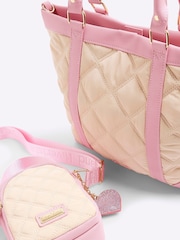 River Island Cream Girls Quilted Nylon Airport Bundle Bag - Image 2 of 5