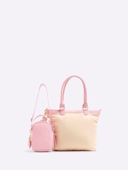 River Island Cream Girls Quilted Nylon Airport Bundle Bag - Image 4 of 5