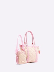 River Island Cream Girls Quilted Nylon Airport Bundle Bag - Image 5 of 5