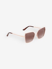 Guess Natural Metal Butterfly Rose Gold Tone Sunglasses - Image 1 of 1