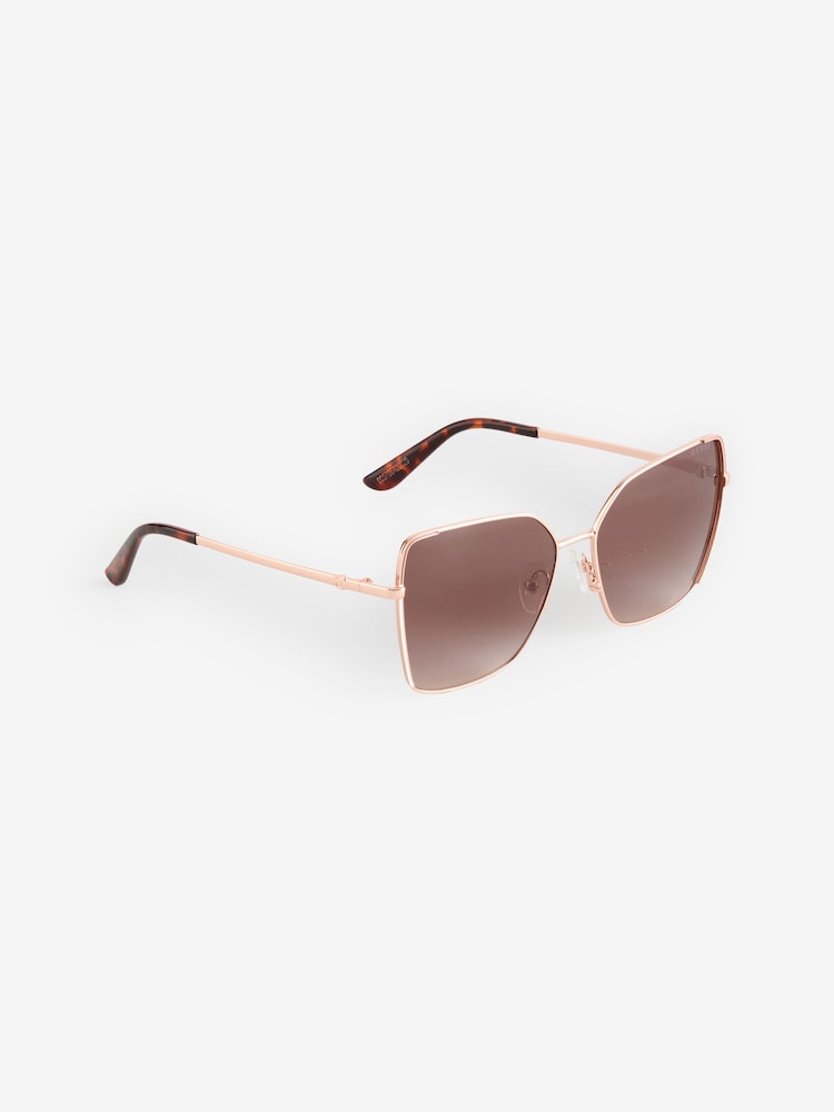 Guess Natural Metal Butterfly Rose Gold Tone Sunglasses - Image 1 of 1