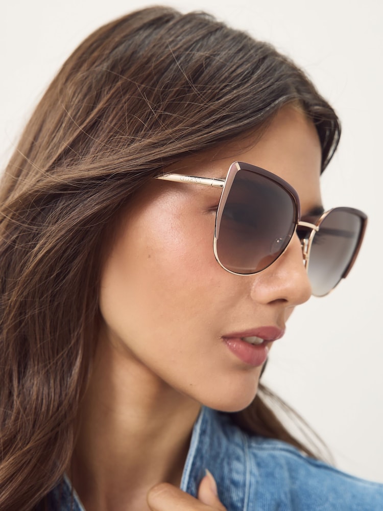 Guess Gold Tone Metal Cat Eye Sunglasses - Image 11 of 11 Guess Gold Tone Metal Cat Eye Sunglasses - Image 11 of 11