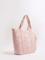 River Island Pink Girls Nylon Script Shopper Bag - Image 3 of 5