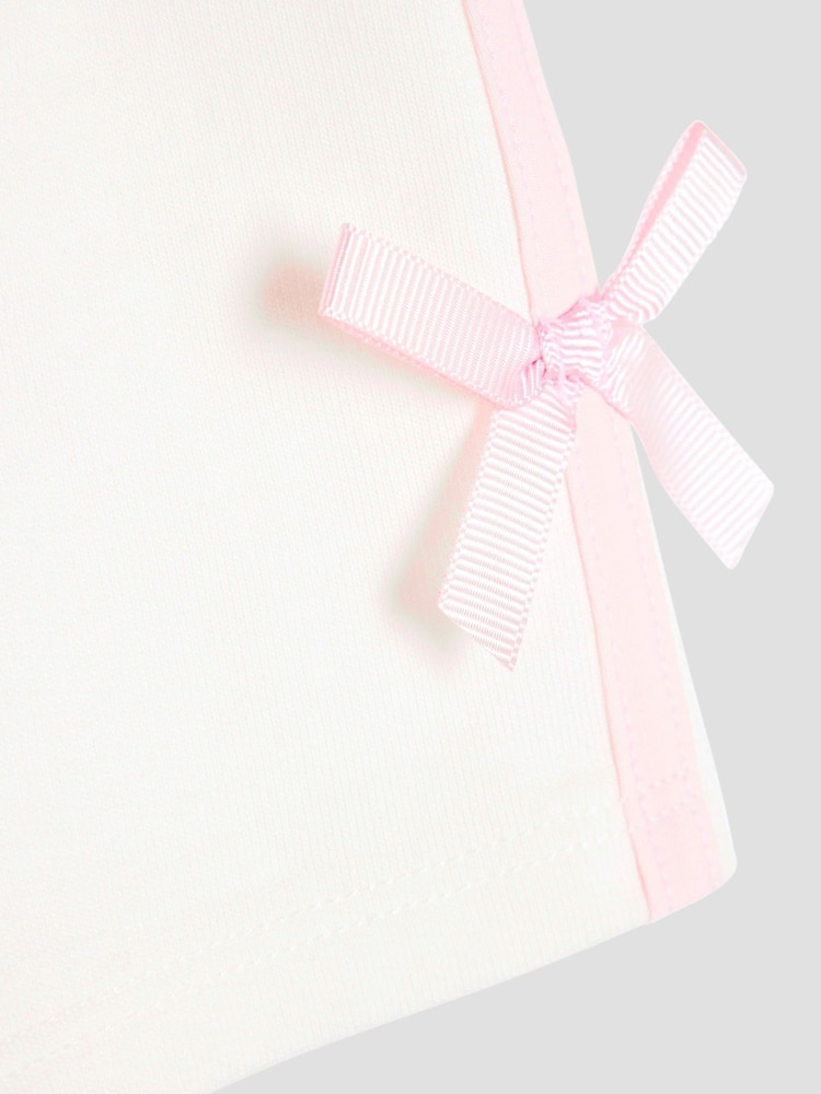 River Island Cream Girls Bow Shorts Set - Image 3 of 3