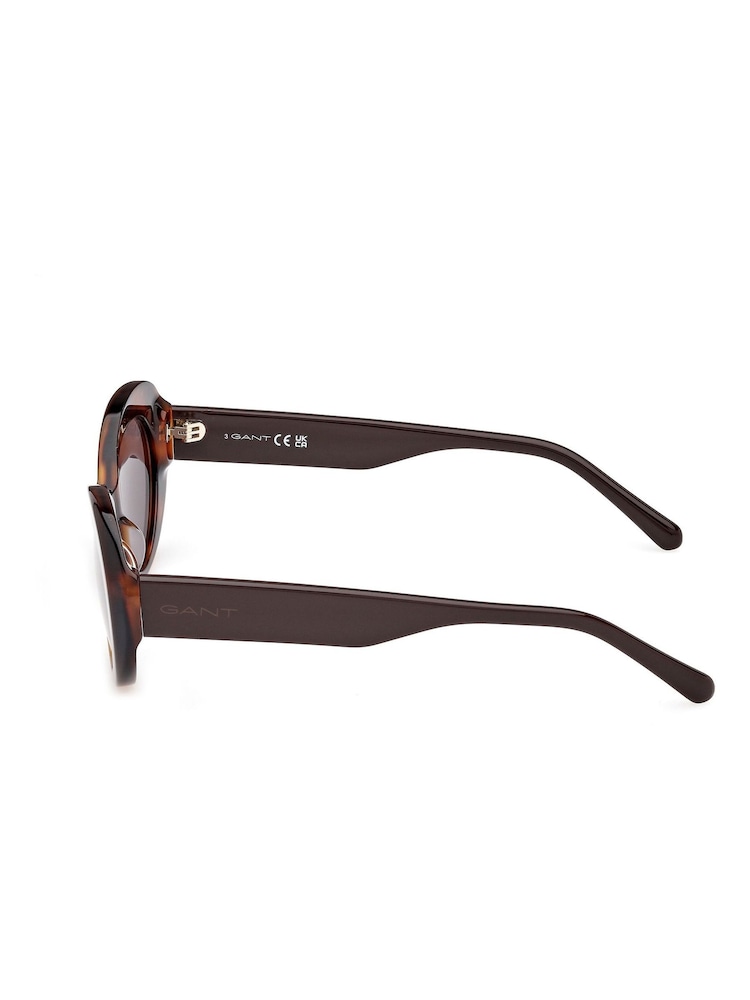 GANT Brown Oval Sunglasses In Dark Havana - Image 8 of 8