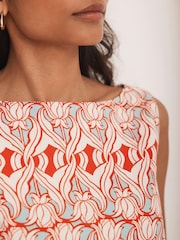 Mint Velvet Orange Geo Print Mini Dress - Image 3 of 7