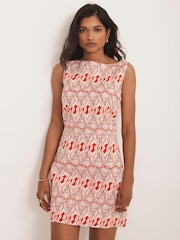 Mint Velvet Orange Geo Print Mini Dress - Image 5 of 7