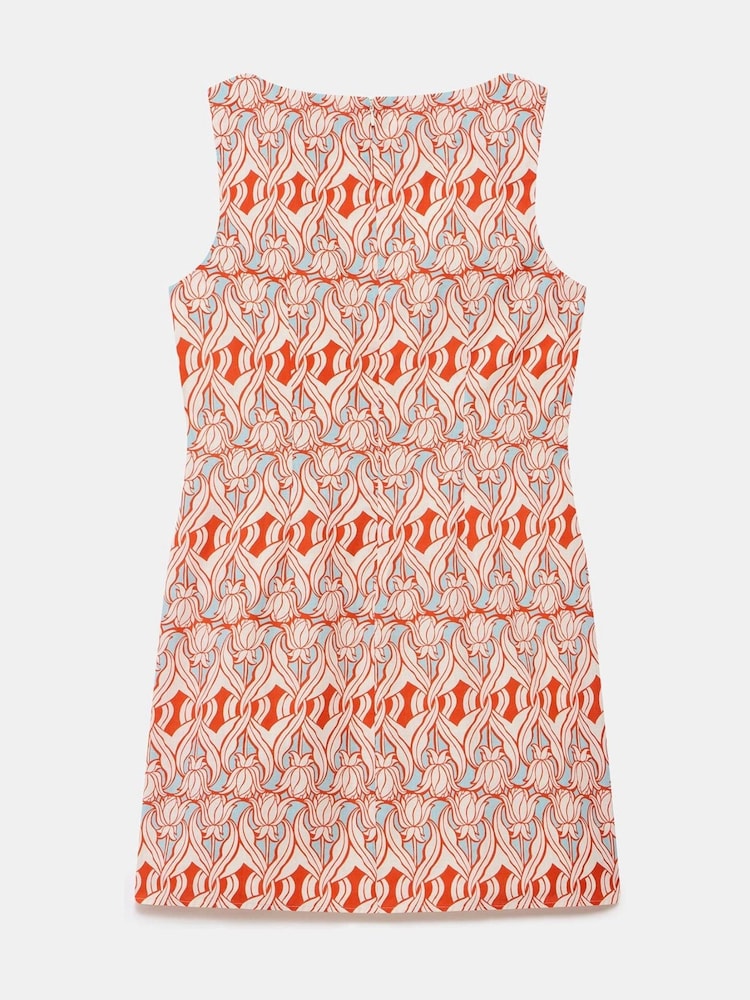 Mint Velvet Orange Geo Print Mini Dress - Image 7 of 7