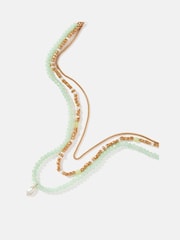Mint Velvet Green Beaded Layered Necklace - Image 3 of 3