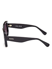 Max Mara Square Shiny Black Sunglasses - Image 5 of 9