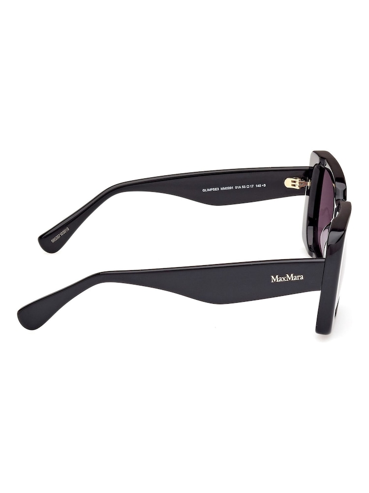 Max Mara Square Shiny Black Sunglasses - Image 9 of 9