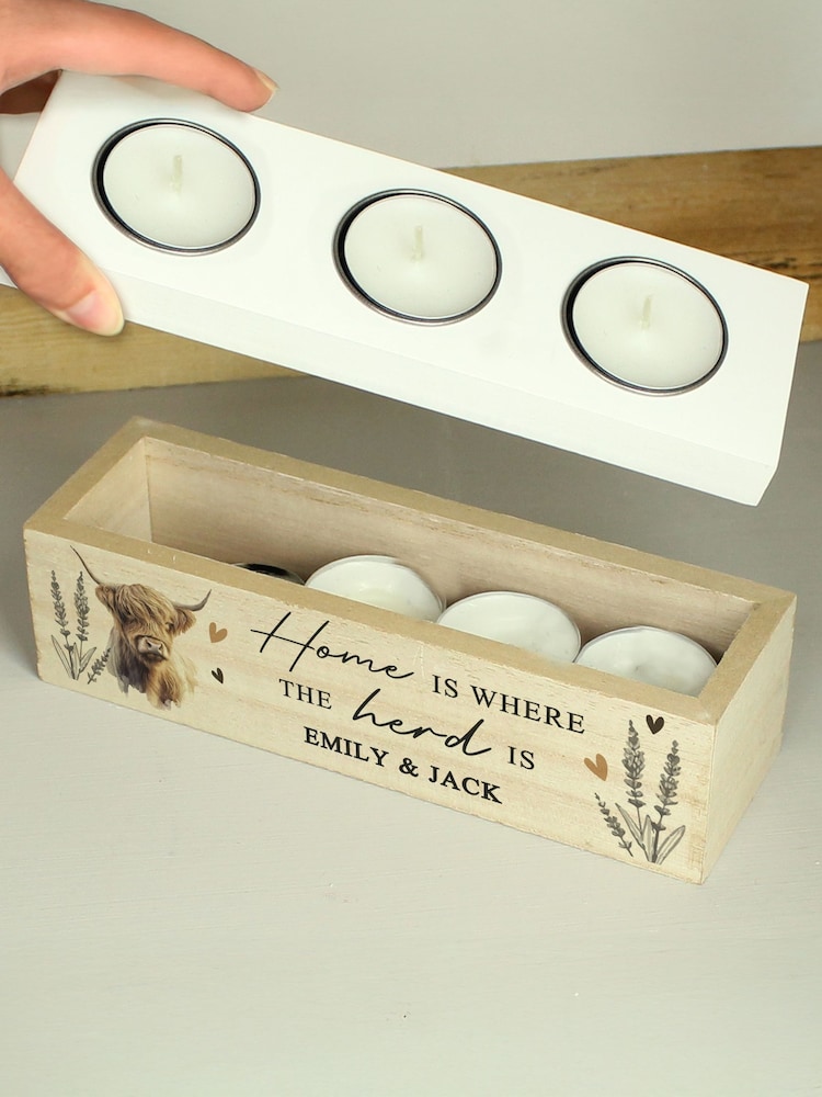 Personalised Highland Cow Candle Holder by PMC - Image 2 of 3