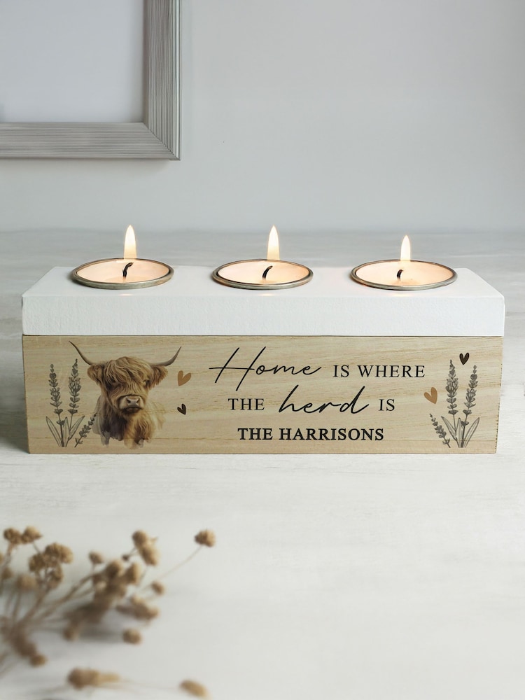 Personalised Highland Cow Candle Holder by PMC - Image 3 of 3