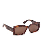 Max Mara Square Brown Sunglasses In Dark Havana - Image 1 of 8