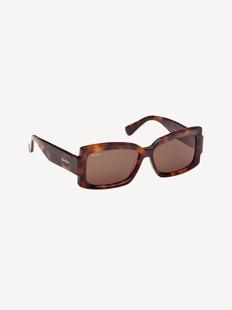 Max Mara Square Brown Sunglasses In Dark Havana - Image 1 of 8 Max Mara Square Brown Sunglasses In Dark Havana - Image 1 of 8