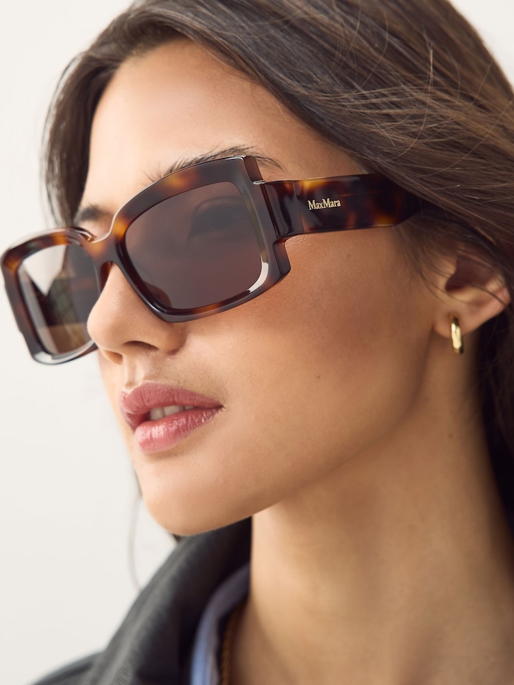 Max Mara Brown Square Sunglasses In - Image 10 of 10 Max Mara Brown Square Sunglasses In - Image 10 of 10