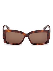 Max Mara Square Brown Sunglasses In Dark Havana - Image 2 of 8
