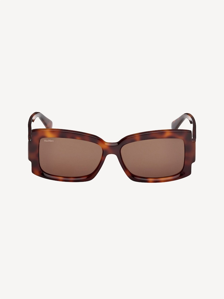 Max Mara Square Brown Sunglasses In Dark Havana - Image 2 of 8 Max Mara Square Brown Sunglasses In Dark Havana - Image 2 of 8