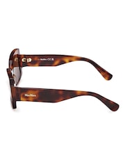 Max Mara Square Brown Sunglasses In Dark Havana - Image 4 of 8
