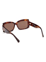 Max Mara Square Brown Sunglasses In Dark Havana - Image 5 of 8