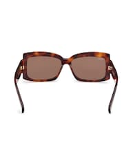 Max Mara Square Brown Sunglasses In Dark Havana - Image 6 of 8