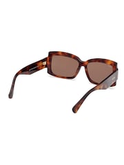 Max Mara Square Brown Sunglasses In Dark Havana - Image 7 of 8