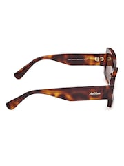 Max Mara Square Brown Sunglasses In Dark Havana - Image 8 of 8