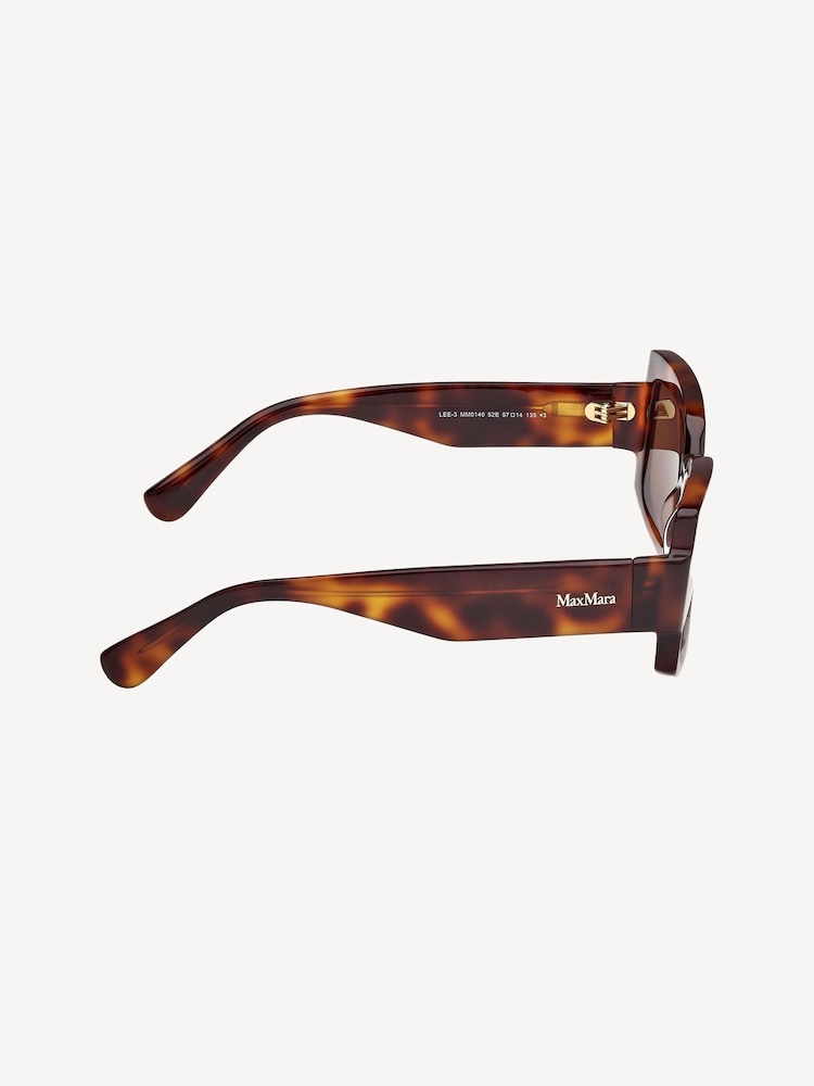 Max Mara Square Brown Sunglasses In Dark Havana - Image 8 of 8 Max Mara Square Brown Sunglasses In Dark Havana - Image 8 of 8