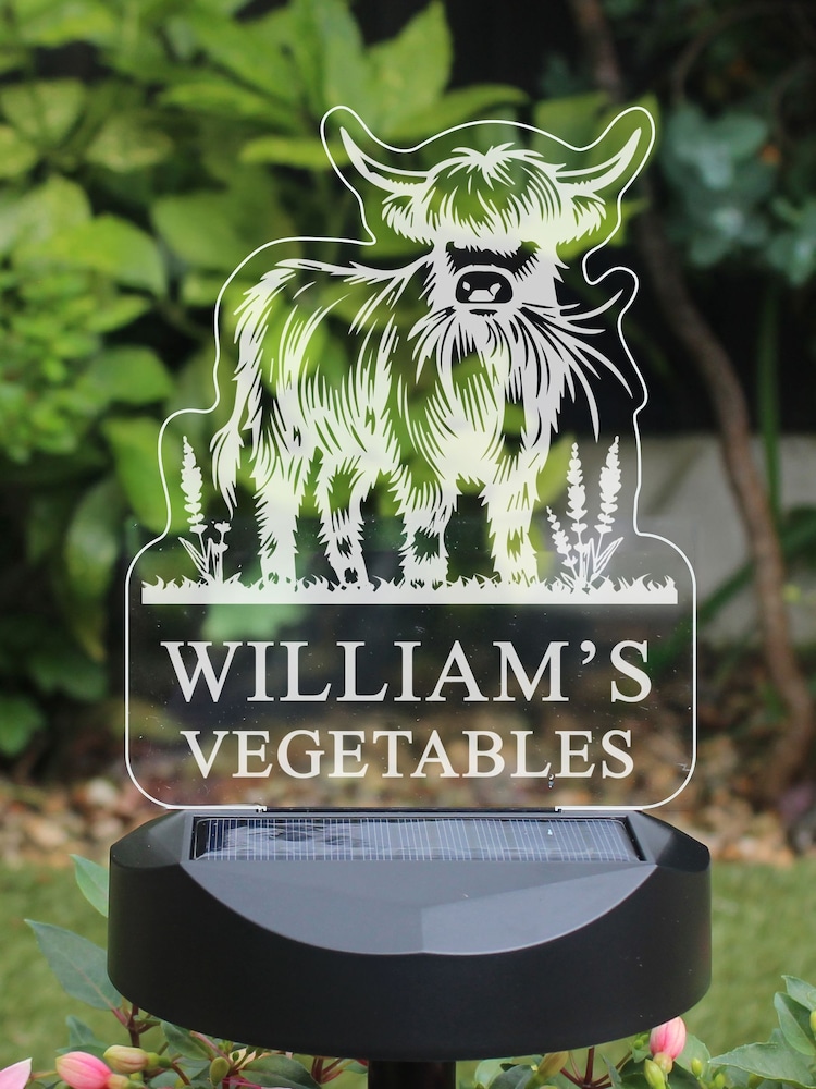 Personalised Highland Cow Garden Solar Light by PMC - Image 2 of 3