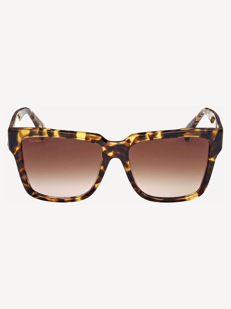 Max Mara Square Brown Sunglasses In Blonde Havana - Image 1 of 8