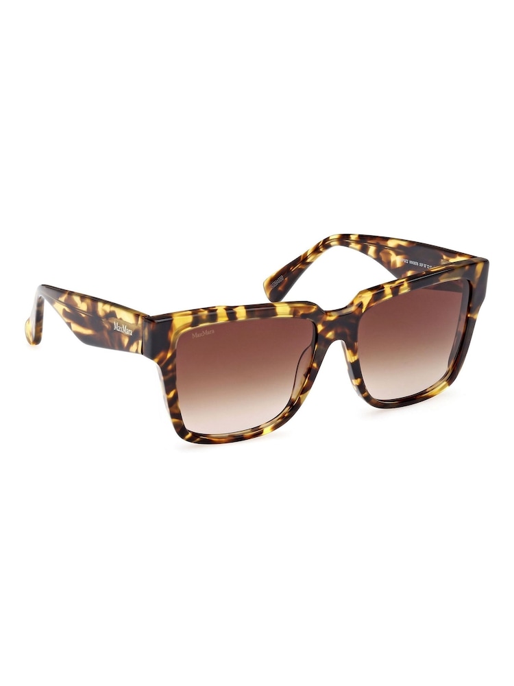 Max Mara Square Brown Sunglasses In Blonde Havana - Image 2 of 8