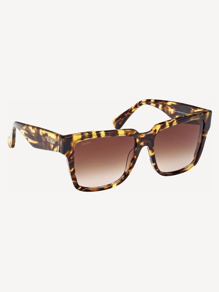 Max Mara Square Brown Sunglasses In Blonde Havana - Image 2 of 8 Max Mara Square Brown Sunglasses In Blonde Havana - Image 2 of 8