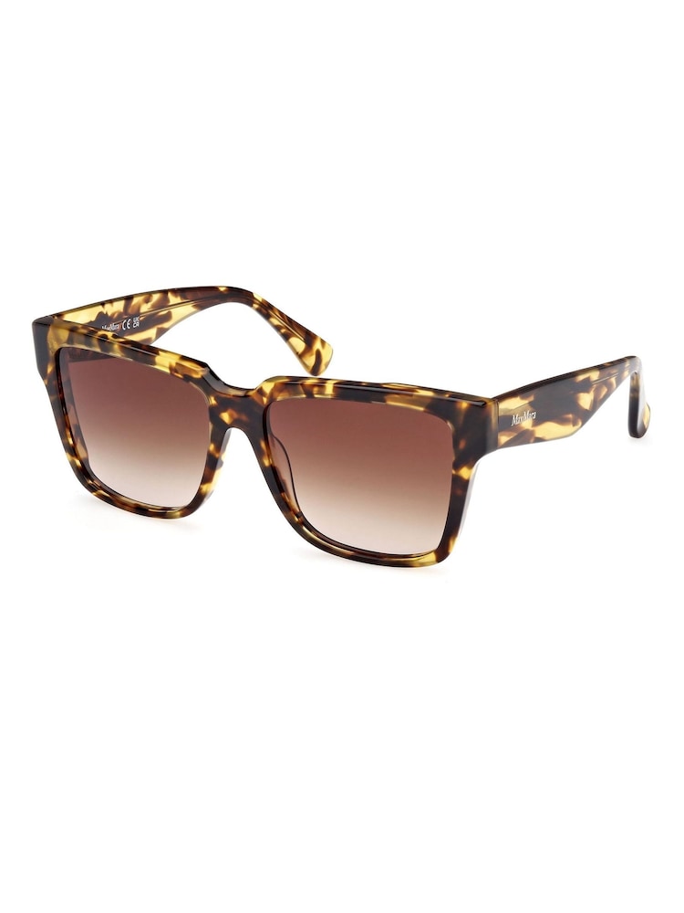 Max Mara Square Brown Sunglasses In Blonde Havana - Image 8 of 8