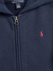 Polo Ralph Lauren Blue Zip Through Logo Hoodie - Image 7 of 7