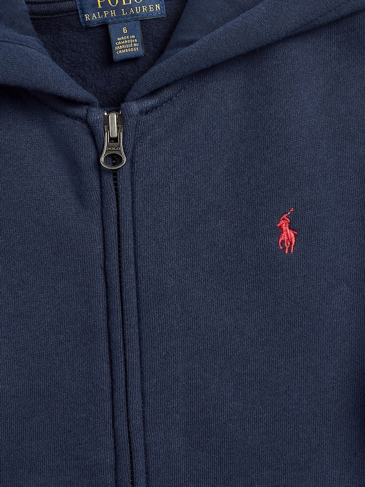 Polo Ralph Lauren Blue Zip Through Logo Hoodie - Image 7 of 7 Polo Ralph Lauren Blue Zip Through Logo Hoodie - Image 7 of 7