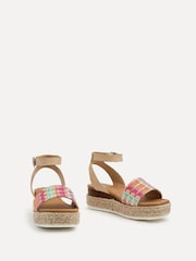 Linzi Natural Anya Multi Coloured Raffia Flatform Sandals - Image 3 of 5