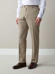 Stone Slim Fit Textured Suit Trousers - Image 1 of 9