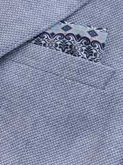 Chambray Blue Regular Fit Textured Linen Blend Blazer - Image 10 of 11